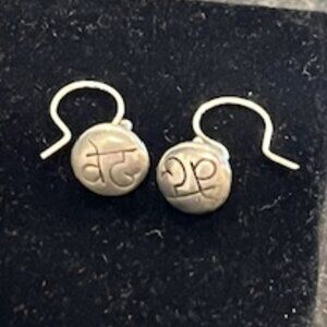 Me & Ro Sterling Silver Wisdom Symbol Earrings French Wire EUC - RETIRED DESIGN